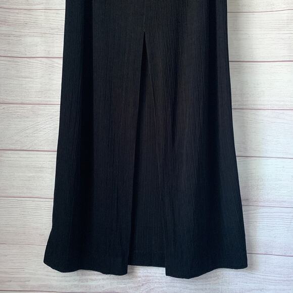 Vintage Alex Evenings Black Ribbed Maxi Dress Sleeveless Cocktail Gown Size 12 - Picture 14 of 16